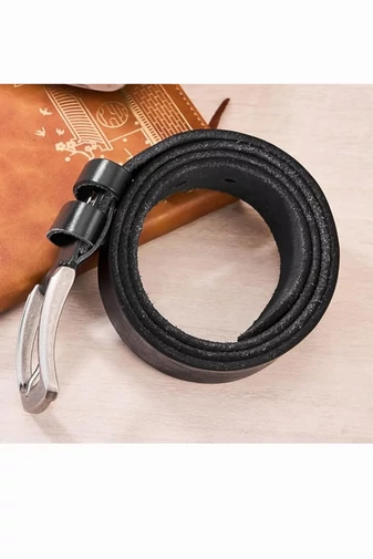 Curea Bărbați Din Piele Naturală Neagra Stil Casual & Elegant 120cm Lungime Ambalat In Cutie