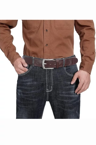 Curea Bărbați Din Piele Naturală Maro Stil Casual &amp; Elegant 130cm Lungime Ambalat In Cutie