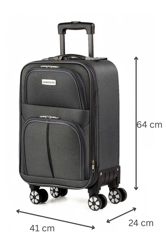 Troler Mare Cu Roți Detașabile Leonardo Davinci Gri Cu Pereți Moi Extensibili 72*47*26cmTroler Mare Cu Roți Detașabile Leonardo Davinci Gri Cu Pereți Moi Extensibili 72*47*26cm