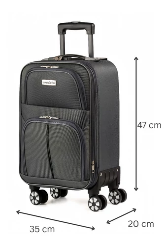 Troler Mare Cu Roți Detașabile Leonardo Davinci Gri Cu Pereți Moi Extensibili 72*47*26cmTroler Mare Cu Roți Detașabile Leonardo Davinci Gri Cu Pereți Moi Extensibili 72*47*26cm