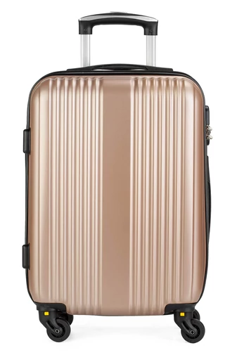 Troler Mediu Cu Pereți Rigizi Din ABS Culoarea Șampaniei 66x40x26cm