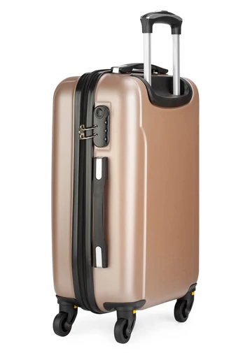 Troler Mediu Cu Pereți Rigizi Din ABS Culoarea Șampaniei 66x40x26cm
