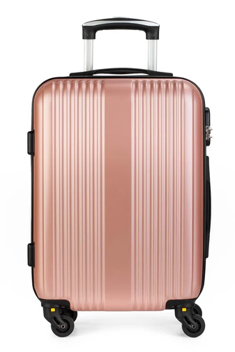 Set Troler Rosegold Cu Pereți Tari Din ABS Cu 4 Roți