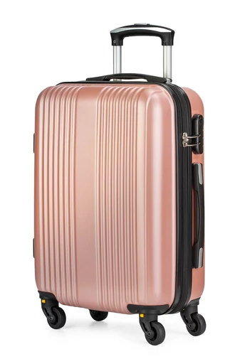 Set Troler Rosegold Cu Pereți Tari Din ABS Cu 4 Roți