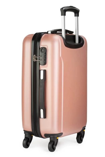 Set Troler Rosegold Cu Pereți Tari Din ABS Cu 4 Roți