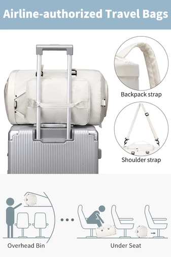  Bonluo Geantă De Voiaj /Rucsac Bej Din Material Impermeabil , Dimensiuni Wizzair (40*30*20cm) Calitate Premium