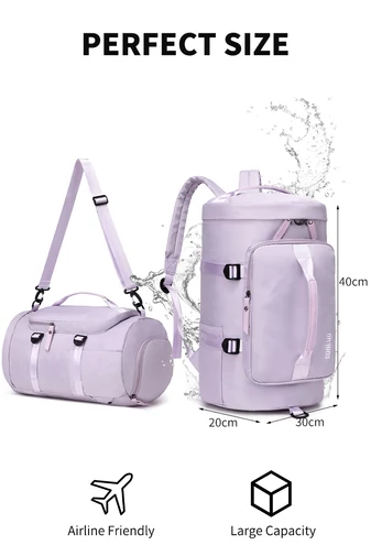  Bonluo Geantă De Voiaj/Rucsac Mov Din Material Impermeabil , Dimensiuni Wizzair (40*30*20cm) Calitate Premium