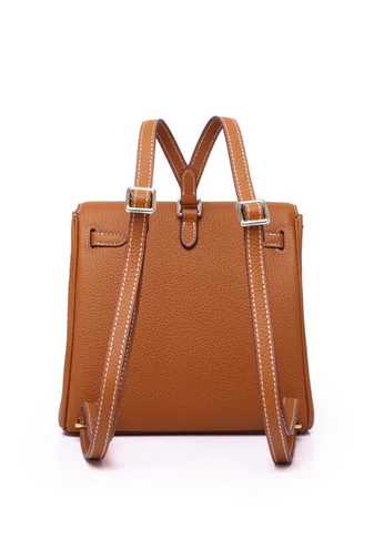 Rucsac Dama Mini Din Piele Naturală Cu Un Design Elegant Bonluo Maro 25*23*10cm