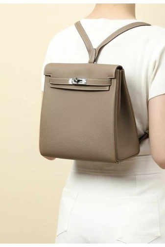 Rucsac Dama Mini Din Piele Naturală Cu Un Design Elegant Bonluo Maro 25*23*10cm
