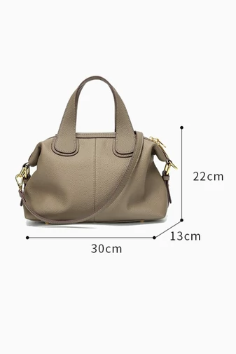 Geantă De Mana Elegantă Multifunctională Din Piele Naturală Bonluo Neagră 22*30*13cm