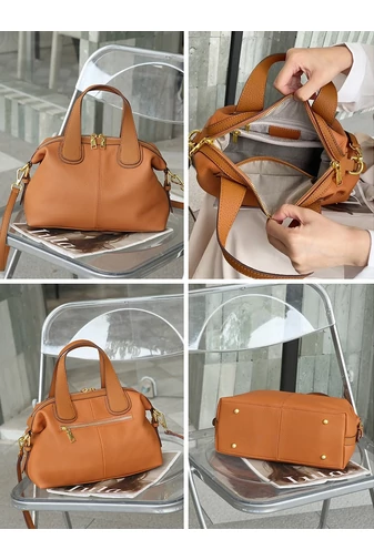 Geantă De Mana Elegantă Multifunctională Din Piele Naturală Bonluo Neagră 22*30*13cm