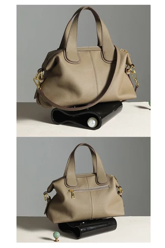 Geantă De Mana Elegantă Multifunctională Din Piele Naturală Bonluo Neagră 22*30*13cm