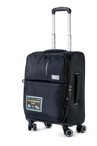 Troler De Cabină Negru Extrem De Ușor Din Poliester Impermeabil 56*37*21cm