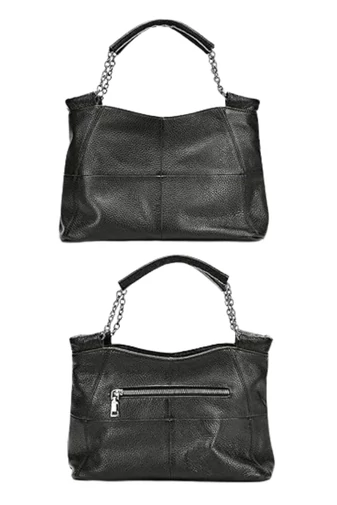 Geantă De Mana Elegantă Și Compactă Din Piele Naturală Albastru Deschis 16.5*26.5*13cm 