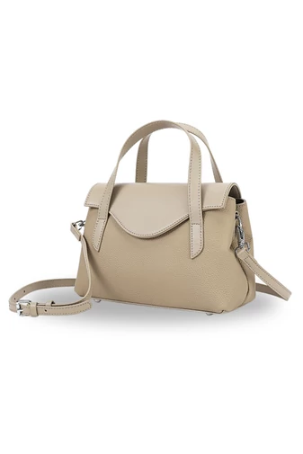 Geantă De Mana 2în1 Crossbody Din Piele Naturală Bej Elegantă Și Compactă 17*25*11cm