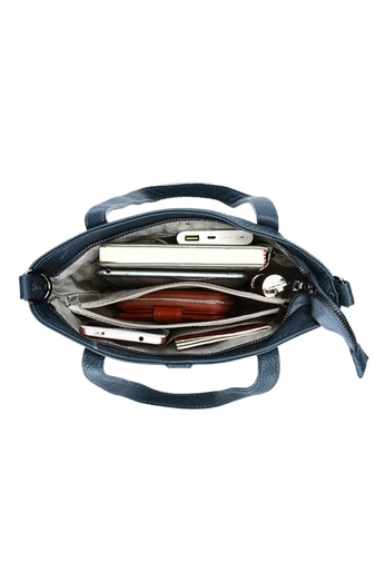 Geanta de Mana 2în1 Crossbody Mini Multifuncțională Din Piele Naturală Albastră 25*23*12cm
