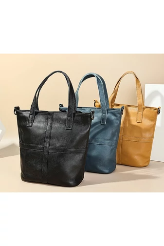 Geanta de Mana 2în1 Crossbody Mini Multifuncțională Din Piele Naturală Albastră 25*23*12cm