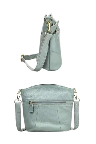 Geantă Crossbody Bonluo Bej Din Piele Naturală Dimensiune (21*19,5*9,5cm)