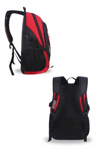 Ghiozdan Din Poliester Impermeabil Albastru Deschis Cu Negru Cu Compartimente Multiple 46*32*19cm