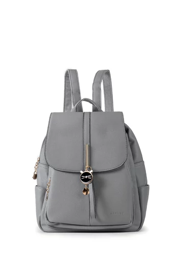 Bonluo Rucsac Damă Negru Din Imitație Piele Accesorizat Cu Cap De Pisicuță (30x25x13cm)