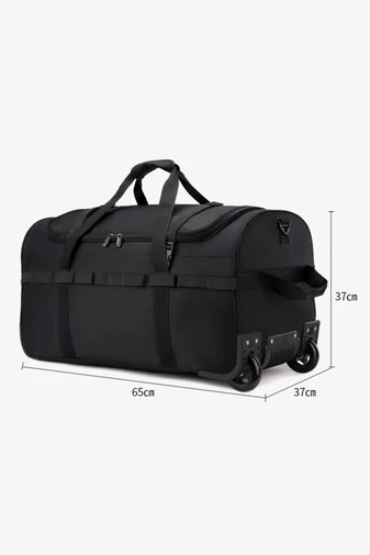 Geantă De Voiaj Pe Roți Medie Pliabilă Neagră Cu O Capacitate Mare 65*37*37cm