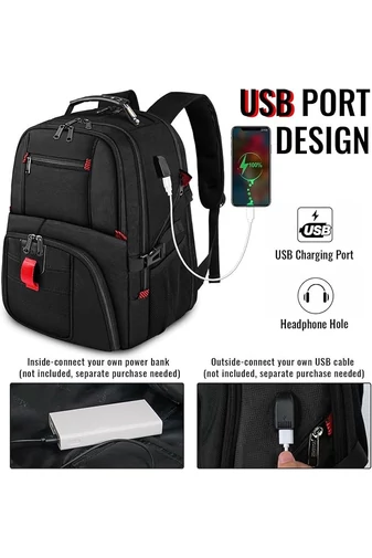 Rucsac Multifuncțional Impermeabil Cu Port USB Compartiment Laptop Și Multe Buzunare 52*38*24 cm