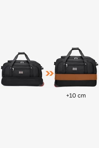 Geanta de Voiaj Extensibilă Neagră Cu 3 Roti Material Impermeabil 50*33*29cm