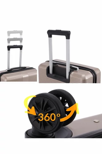 Troler De Cabină Wizzair Negru Bonluo Cu Pereți Tari 55*40*20cm Roți Detașabile