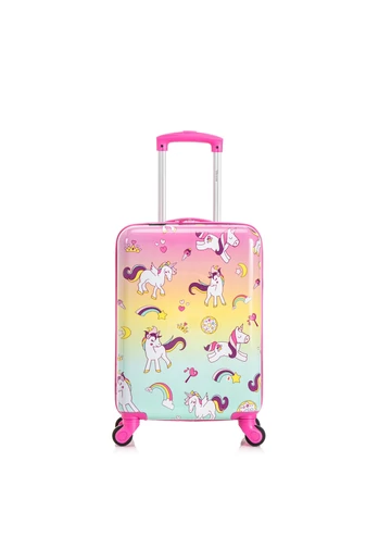 Troler Copii Model Unicorn Colorat Perfect Pentru Călătorii Vesele 50*33*20cm