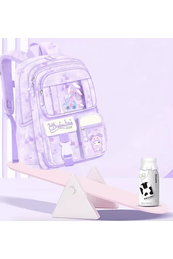 Ghiozdan Școală Pentru Copii Cu Buzunar Frontal Deschidere La 180° Ultra Ușor Violet Impermeabil 44*31,5*17cm