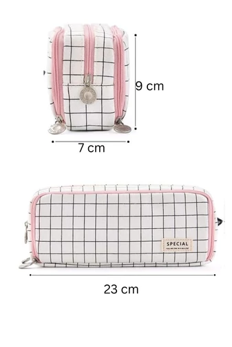 Penar Multifuncțional Alb Din Material Textil Rezistent Cu Compartimente Multiple 23*9*7cm