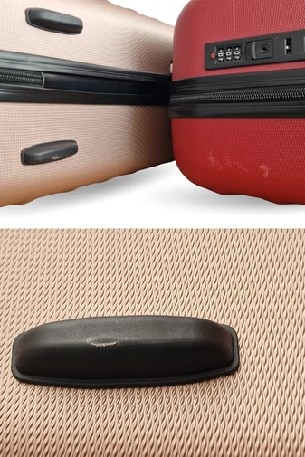 Troler Defect Estetic Bagaj De Mână De Culoarea Șampaniei Bonluo Cu Pereți Tari Dimensiune Wizz-Air 55*35*22cm 