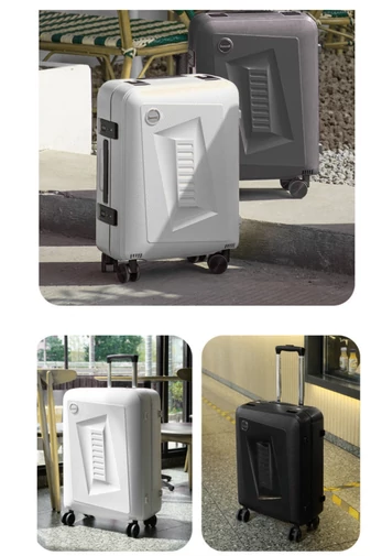 Set Troler Bej Din PP Rezistent, Antizgârieturi Roți Silențioase Mâner Din Aluminiu, Încuietoare TSA