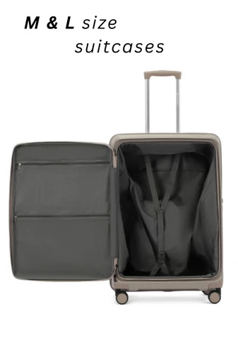 Troler Mediu Culoarea Sampanie Din PP Cu Spațiu Extensibil Și Cifru TSA  64*41*27cm