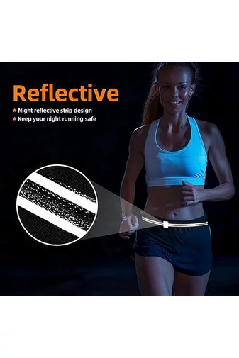 Centură Sportivă Multifuncțională Gri Cu Buzunar Pentru Telefon Reflectorizantă