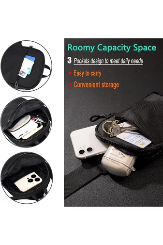 Geantă Mini Crossbody Albastru Închis Bonluo Unisex Curea Reglabilă Ideală Pentru Sport Din Poliester 19*13*3cm