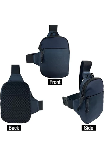Geantă Mini Crossbody Albastru Închis Bonluo Unisex Curea Reglabilă Ideală Pentru Sport Din Poliester 19*13*3cm