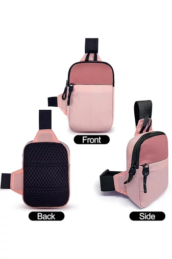 Geantă Mini Crossbody Roz Deschis Bonluo Unisex Curea Reglabilă Ideală Pentru Sport Din Poliester 19*13*3cm