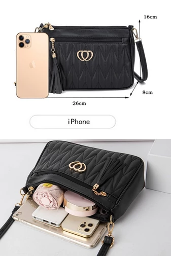 Geantă Damă Roz Închis Crossbody Din PU Și Detalii Aurii Model Rezistent La Zgârieturi Și Apă 26*16*cm