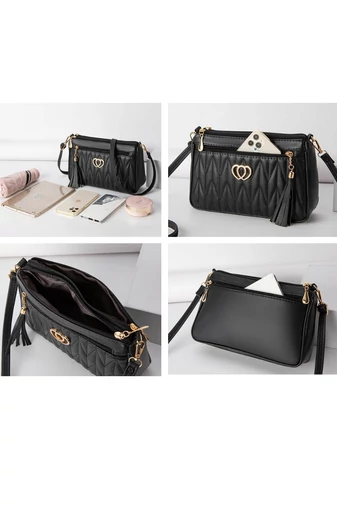Geantă Damă Roz Închis Crossbody Din PU Și Detalii Aurii Model Rezistent La Zgârieturi Și Apă 26*16*cm