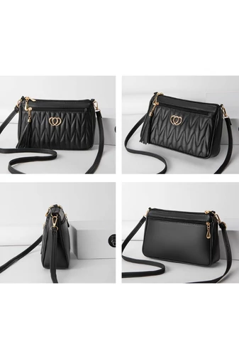 Geantă Damă Roz Închis Crossbody Din PU Și Detalii Aurii Model Rezistent La Zgârieturi Și Apă 26*16*cm