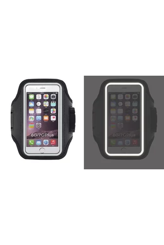 Husa Banderola Pentru Telefon Negru Gri Neopren Unisex Ecran 6.2”Alergare, Ciclism, Fitness