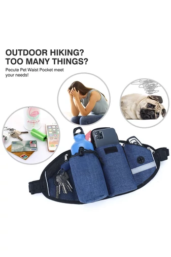 Borsetă Multifuncțională Cu Lesă Pentru Câini Neagra Ideală Pentru Jogging Drumetii Bonluo