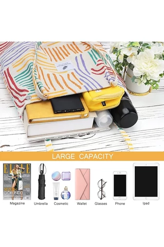Geantă Tote Stil Sacosă Casual Pânză Colorat Bonluo Spațioasă Rezistentă Și Elegantă 38*35*11cm