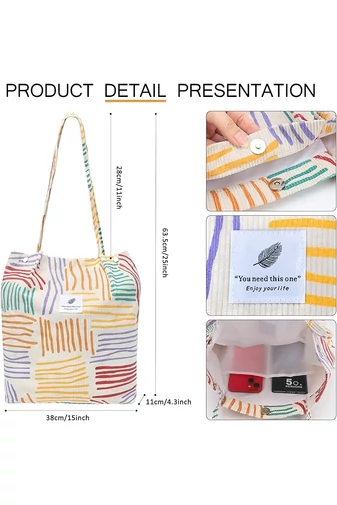 Geantă Tote Stil Sacosă Casual Pânză Colorat Bonluo Spațioasă Rezistentă Și Elegantă 38*35*11cm
