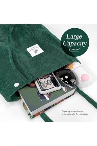 Geantă Tote Stil Sacosă Casual Pânză Verde Închis Bonluo Spațioasă Rezistentă Și Elegantă 38*35*11cm
