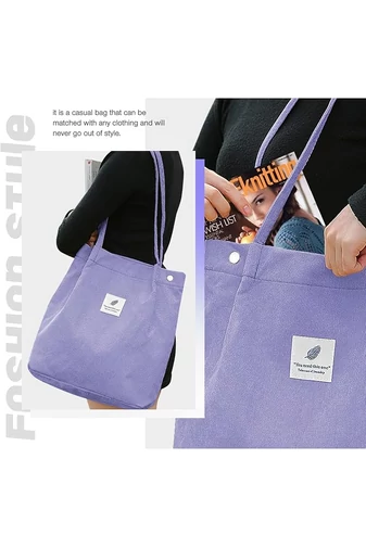 Geantă Tote Stil Sacosă Casual Pânză Mov Deschis Bonluo Spațioasă Rezistentă Și Elegantă 38*35*11cm