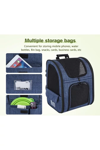 Rucsac Extensibil Pentru Animale De Companie Albastru Confort Bonluo 54*41*34 cm