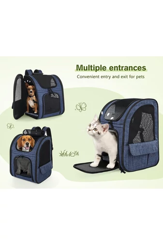 Rucsac Extensibil Pentru Animale De Companie Albastru Confort Bonluo 54*41*34 cm
