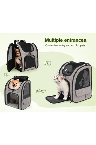 Rucsac Extensibil Pentru Animale De Companie Gri Confort Bonluo 54*41*34 cm